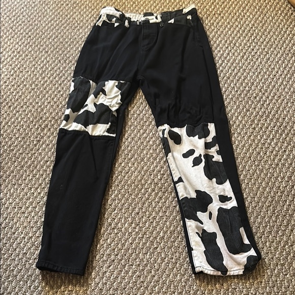 Denim - Stylish Black and White Women's Pants